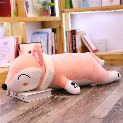 Large Plush Fox Stuffed Pillow Toy 35cm - 90cm Pink