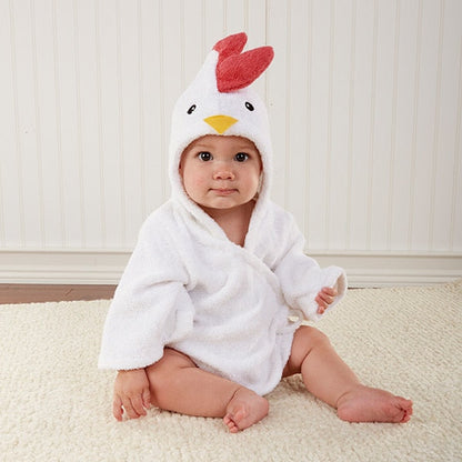 Baby Hooded Bathrobe (Age Newborn - 18M) 0-18M White Chicken