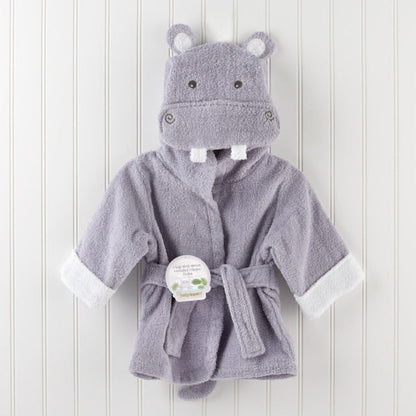 Baby Hooded Bathrobe (Age Newborn - 18M) 0-18M Purple Hippo