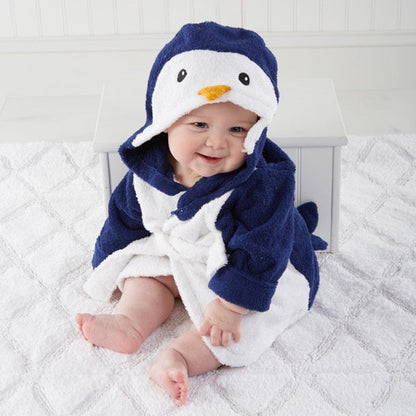 Baby Hooded Bathrobe (Age Newborn - 18M) 0-18M Penguin
