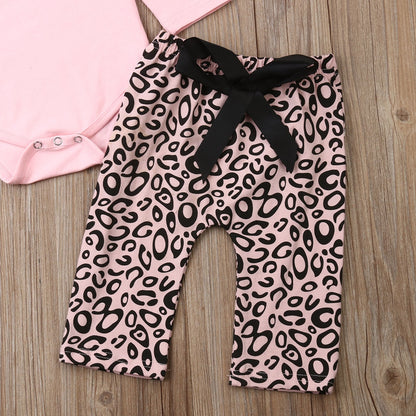 Baby Girls Pink Bodysuit & Trousers & Headband Set (Age 3M-18M)