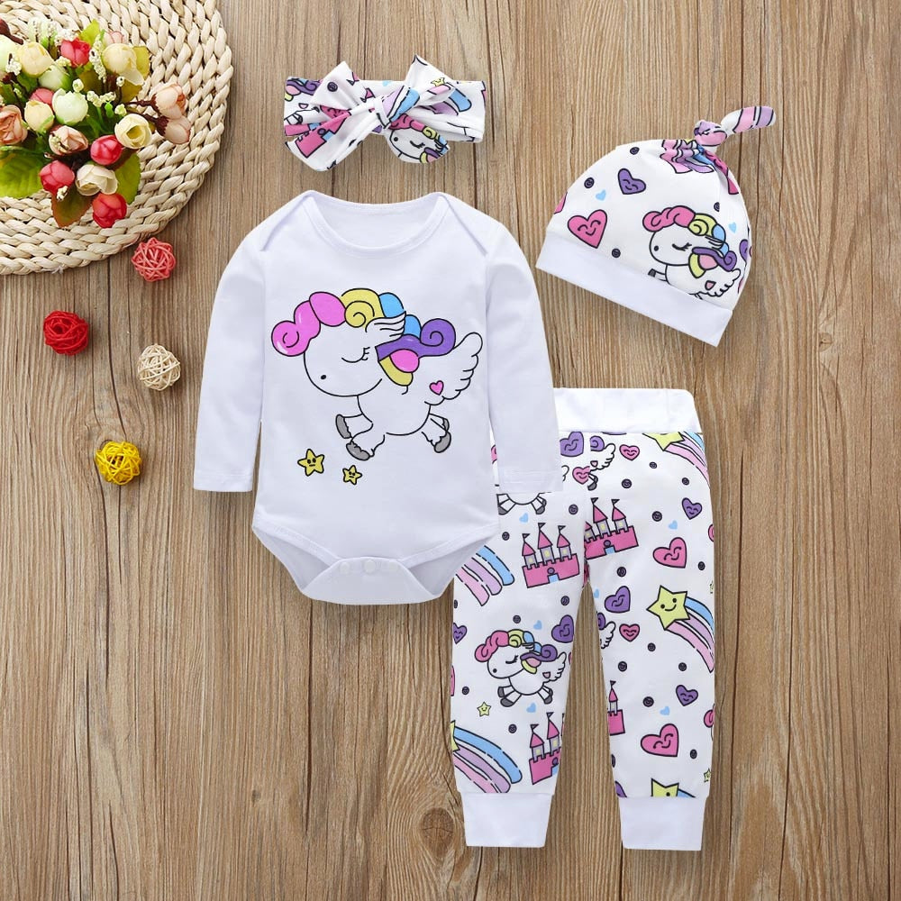 4 Pack - Baby Girls Daddy’s Bodysuit & Trousers & Hat Set (Age 3M - 24M)