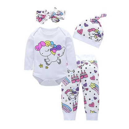 4 Pack - Baby Girls Daddy’s Bodysuit & Trousers & Hat Set (Age 3M - 24M) White