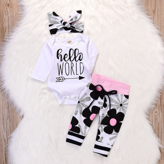 4 Pack - Baby Girls Daddy’s Bodysuit & Trousers & Hat Set (Age 3M - 24M)