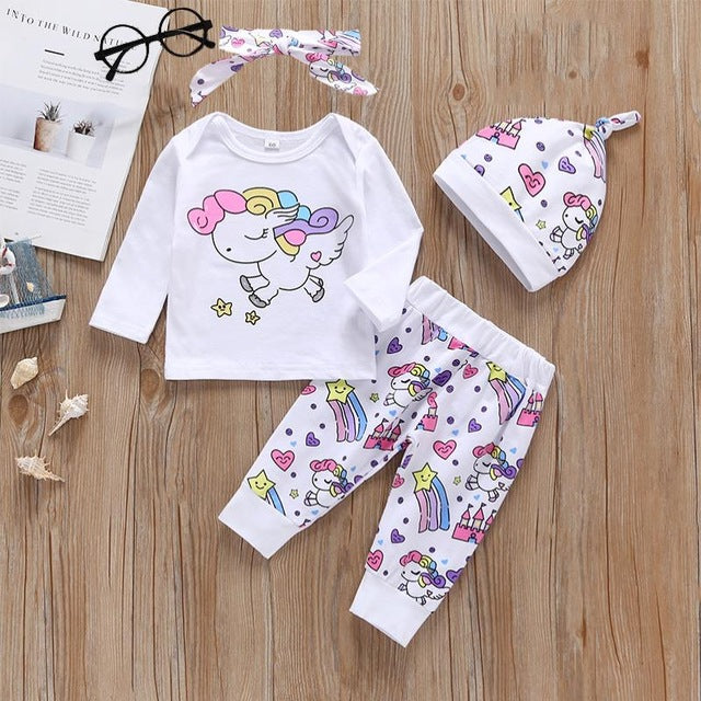 4 Pack - Baby Girls Daddy’s Bodysuit & Trousers & Hat Set (Age 3M - 24M) Pink