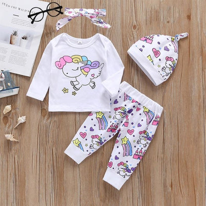 4 Pack - Baby Girls Daddy’s Bodysuit & Trousers & Hat Set (Age 3M - 24M) Pink