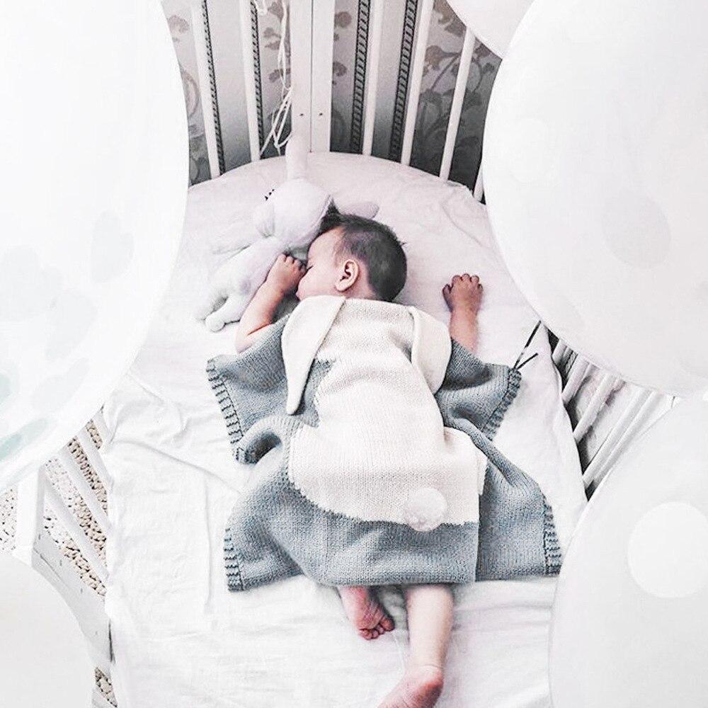 Baby Knitted Rabbit Receiving Swaddle Blanket