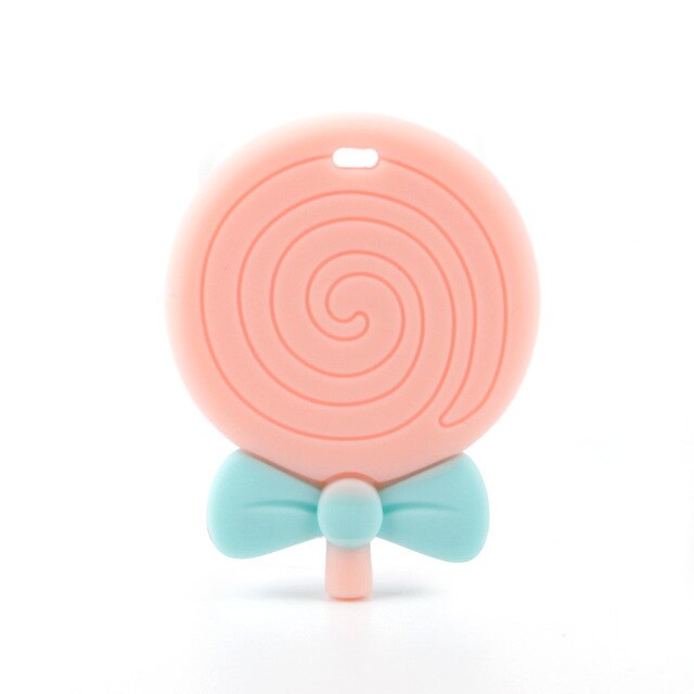 Baby Food Grade Silicone Animal Teething Toy Pink Popsicle