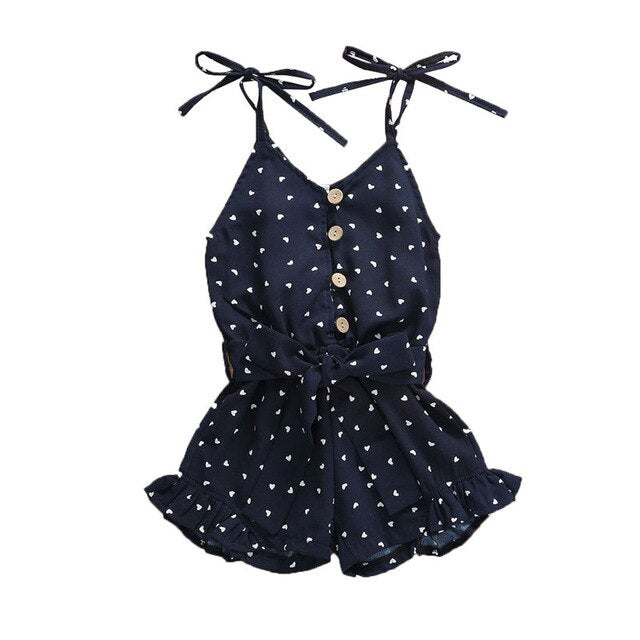 Girls Heart Romper (Age 12M-4YRS) Blue