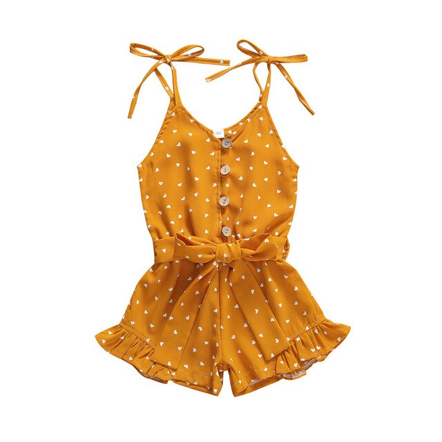 Girls Heart Romper (Age 12M-4YRS) Yellow