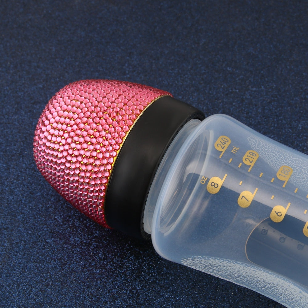 Baby Luxury Bling Crystal Embellished Feeding Bottle 240ml