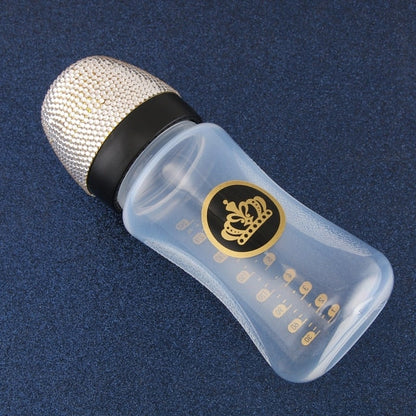 Baby Luxury Bling Crystal Embellished Feeding Bottle 240ml Gold