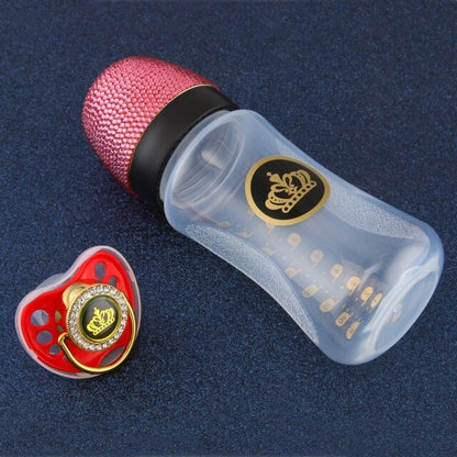 Baby Luxury Bling Crystal Embellished Feeding Bottle 240ml Red