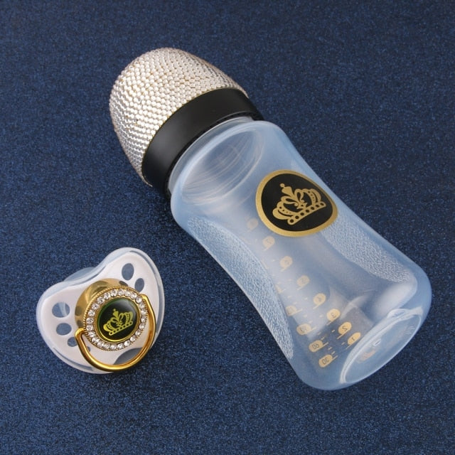 Baby Luxury Bling Crystal Embellished Feeding Bottle 240ml