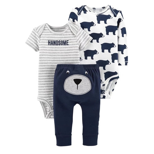 Baby Girls/ Boys Bodysuit T-Shirt & Trousers Outfit Set (Age 6M-24M) Black