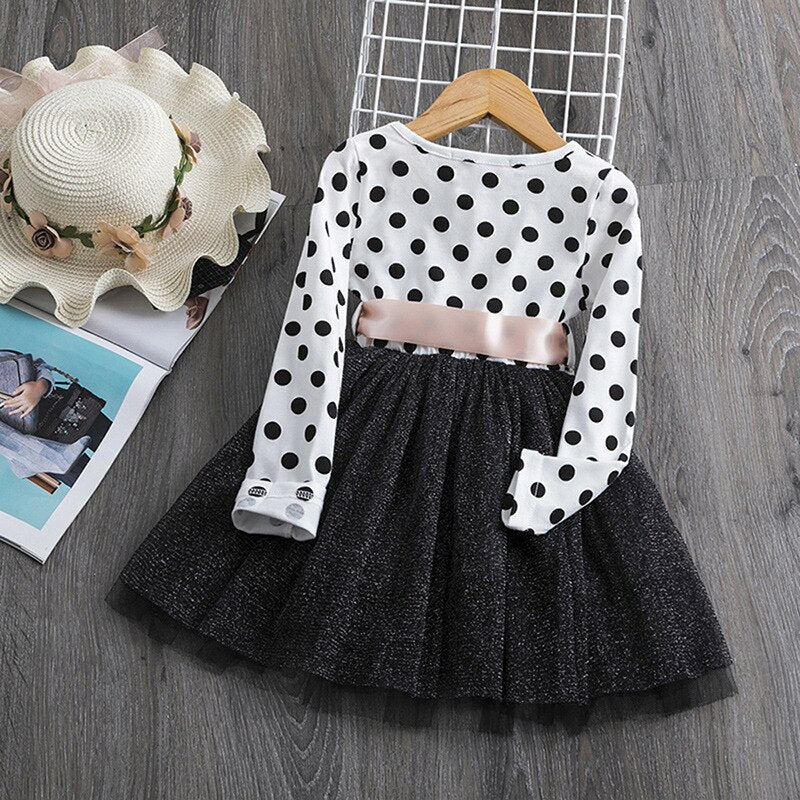 Girls Polka Dot Tulle Dress (Age 24M-7YRS)