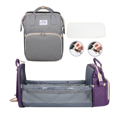Baby Multifunctional Diaper Nappy Bag Bed Multi Style1Gray1
