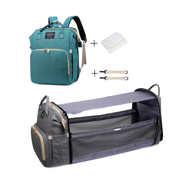 Baby Multifunctional Diaper Nappy Bag Bed Multi Style2Green1
