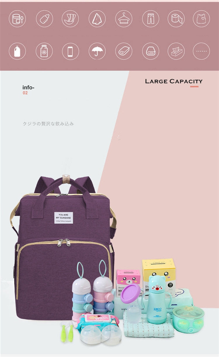 Baby Multifunctional Diaper Nappy Bag Bed