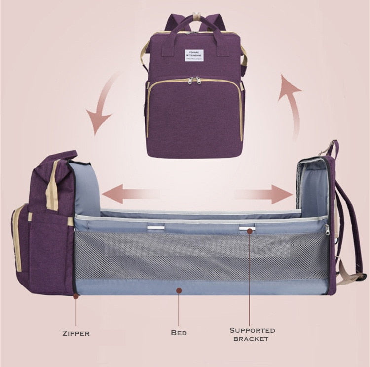 Baby Multifunctional Diaper Nappy Bag Bed