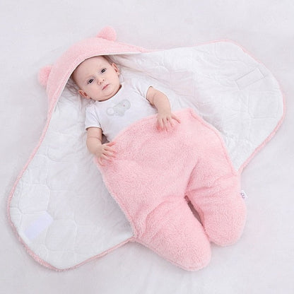 Baby Ultra-Soft Fluffy Fleece Receiving Blanket Infant Swaddle Light Pink