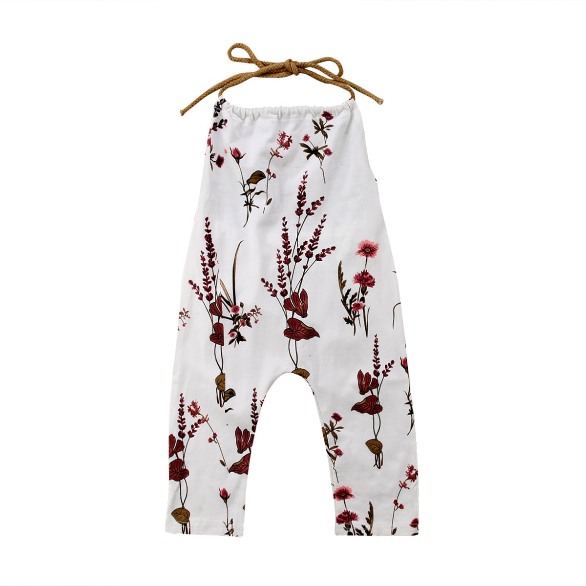 Girls Floral Print Jumpsuit (Age 12M-5YRS) White