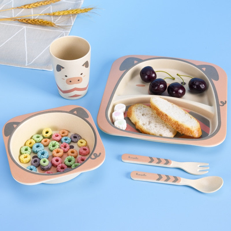 Baby Natural Bamboo Feeding Dinnerware - 5 Pack