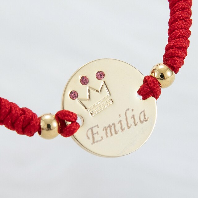 Baby Red Personalised Bracelet Gold Pink
