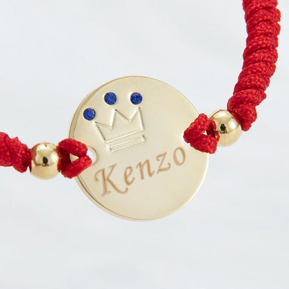 Baby Red Personalised Bracelet Gold Blue