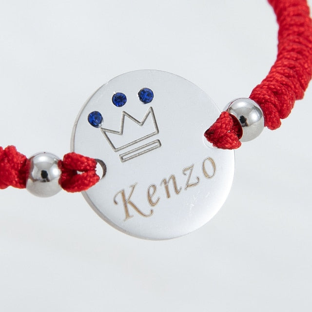 Baby Red Personalised Bracelet Silver Blue