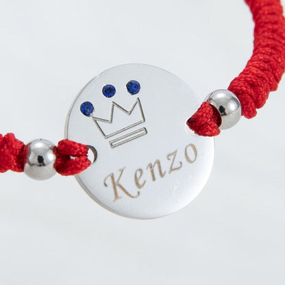 Baby Red Personalised Bracelet Silver Blue