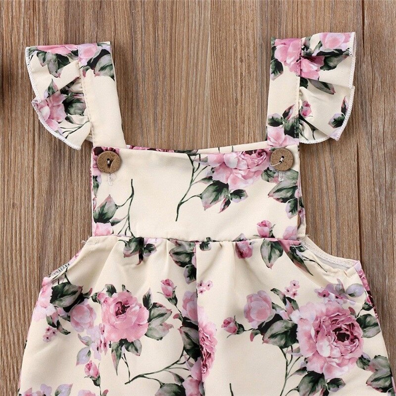 Baby Girls White & Pink Floral Romper (Age 6m-24m)