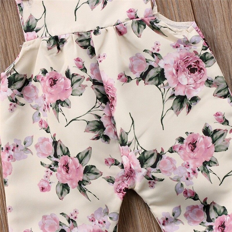Baby Girls White & Pink Floral Romper (Age 6m-24m)