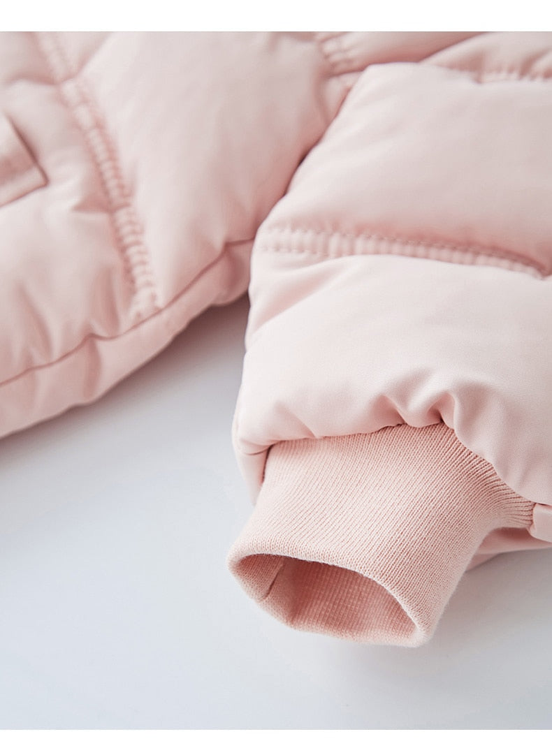 Baby Girls / Boys Hooded Fur Down Padded Jumpsuit (Age 3m-18m)