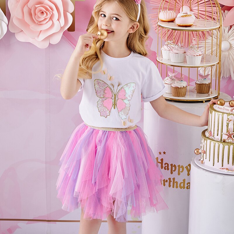 Girls Pink Ruffle Tulle Tutu Skirt (Age 3-8yrs)