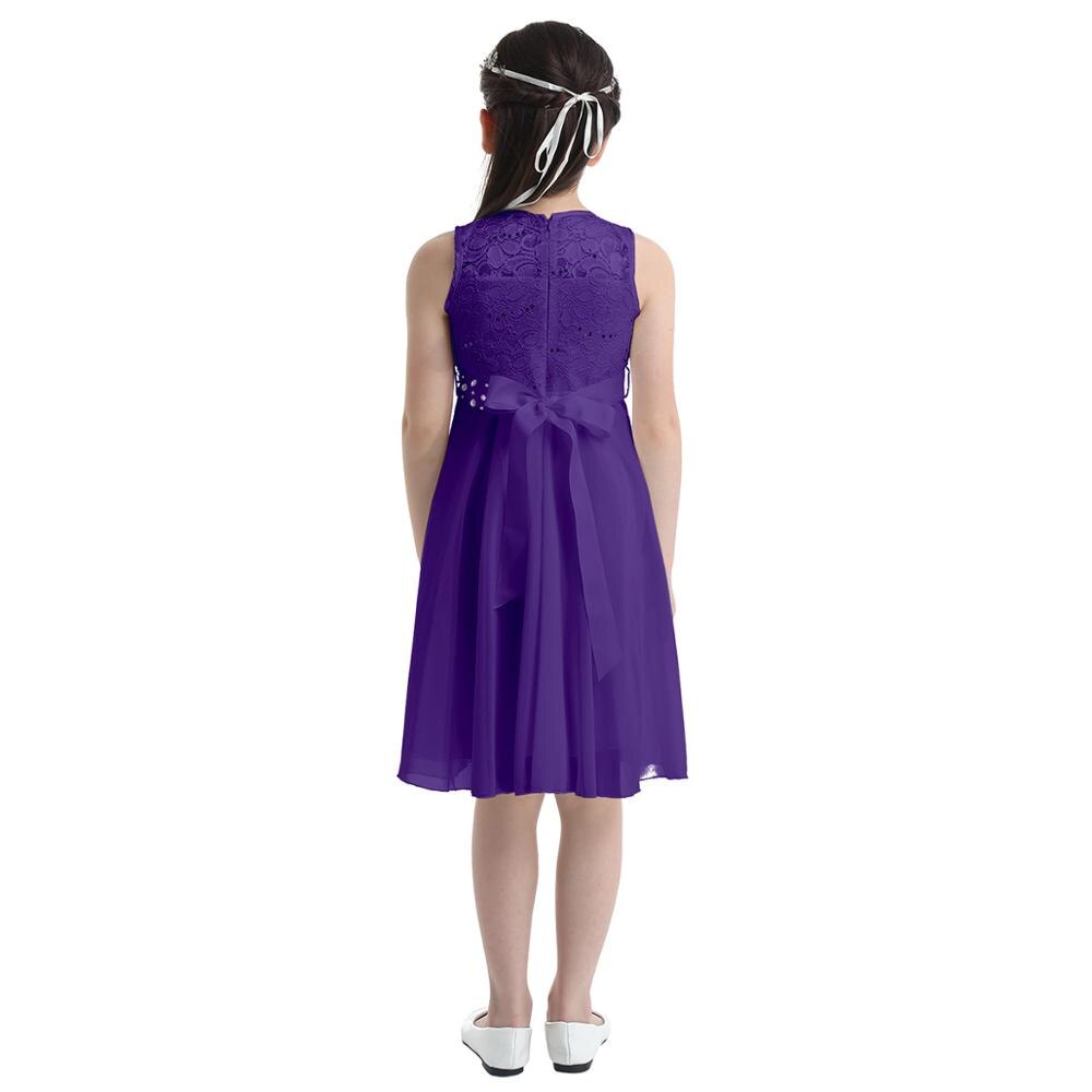 Girls Lace Embroidered Rhinestone Belt Tulle Dress (Age 24M-14YRS)