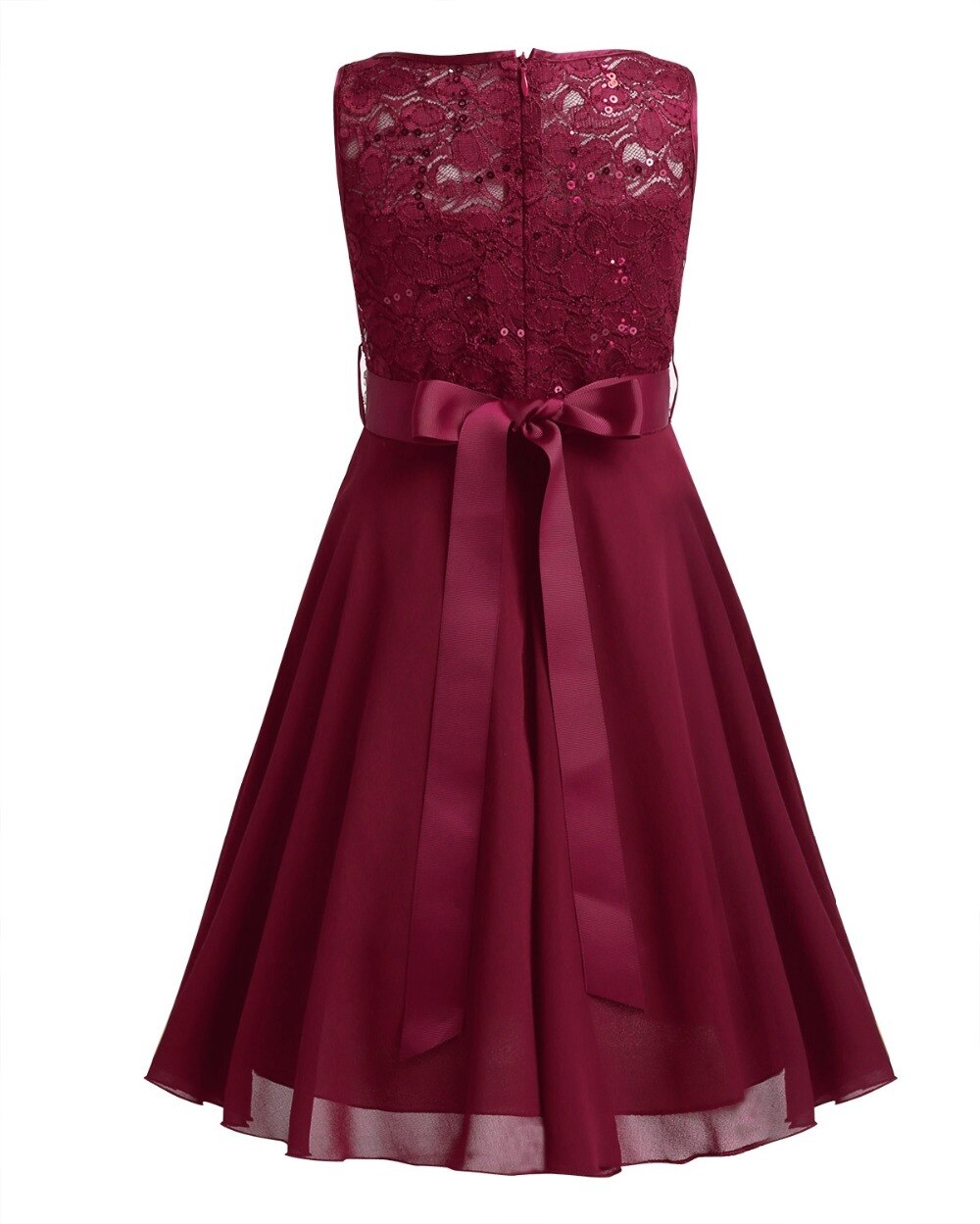 Girls Lace Embroidered Rhinestone Belt Tulle Dress (Age 24M-14YRS)