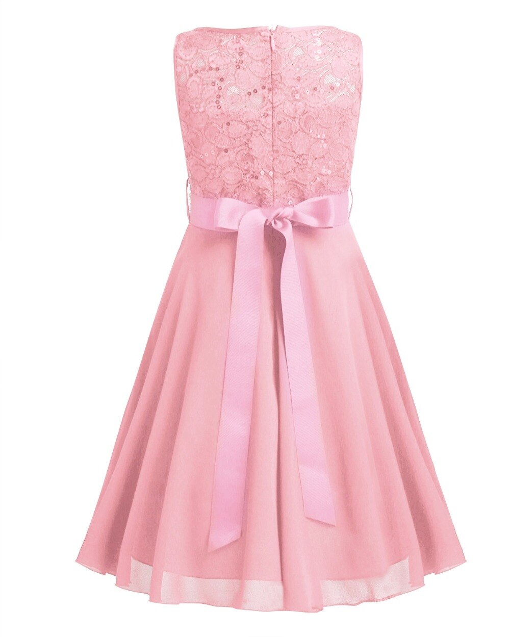 Girls Lace Embroidered Rhinestone Belt Tulle Dress (Age 24M-14YRS)