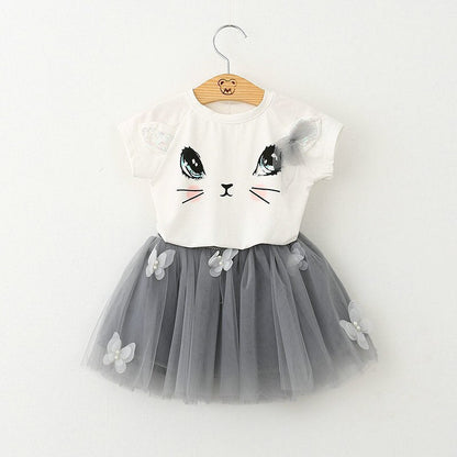 Girls Mouse Top & Tulle Skirt Set (Age 24M-6YRS)
