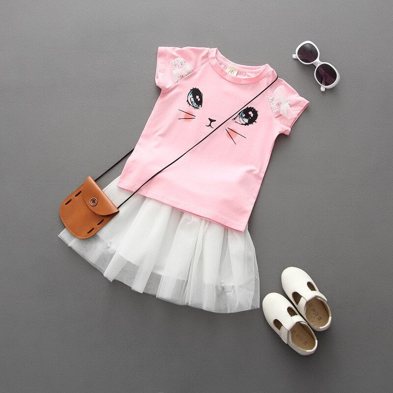 Girls Mouse Top & Tulle Skirt Set (Age 24M-6YRS)