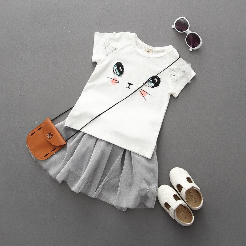 Girls Mouse Top & Tulle Skirt Set (Age 24M-6YRS)