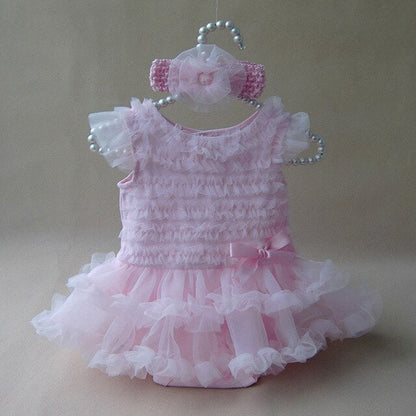 Baby Girls Ruffle Tutu Romper Dress (Age 3m-18m) Light Pink