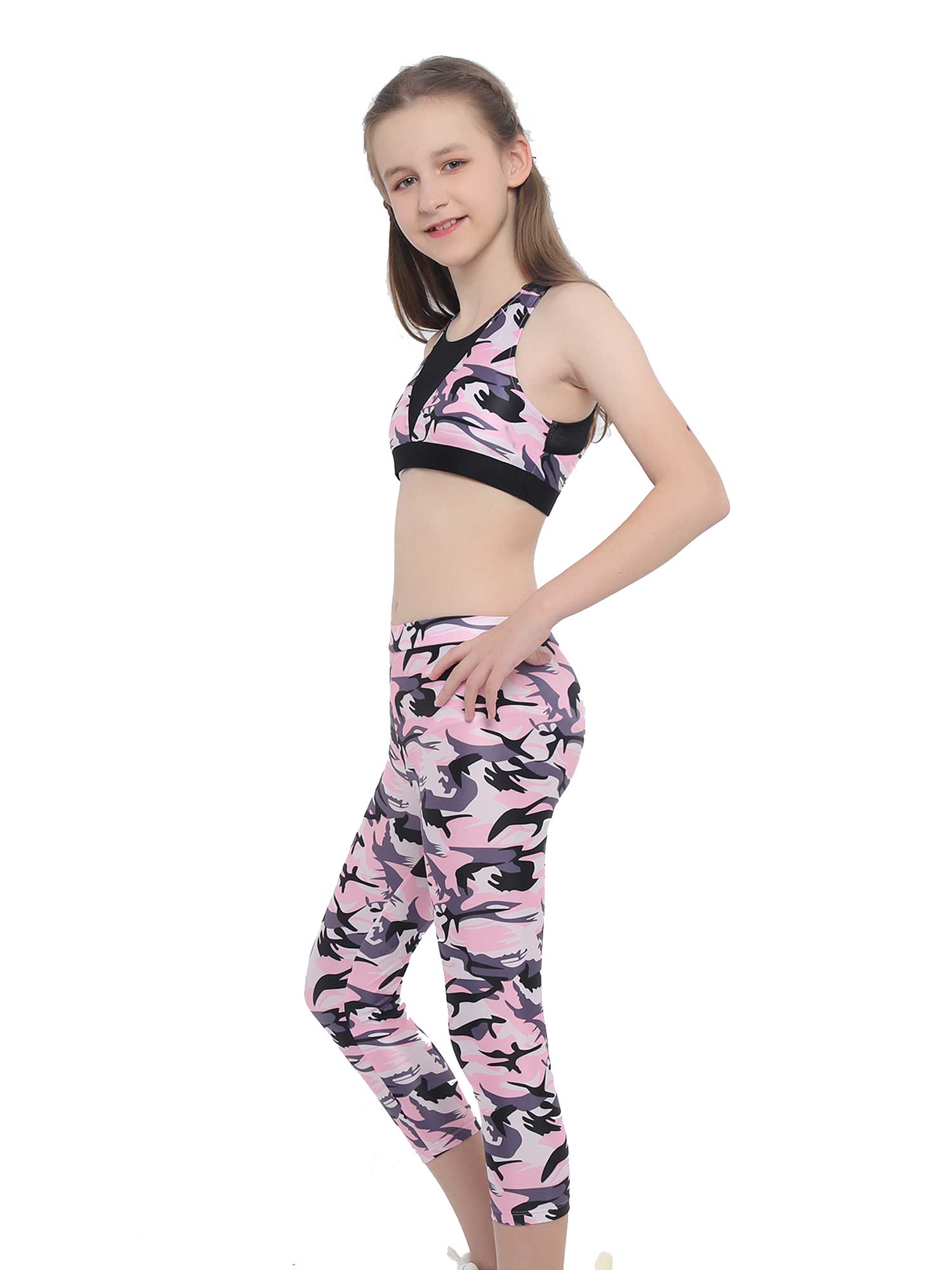 Girls Camouflage Tank Top & Cropped Legging Set (Age 4-14yrs)