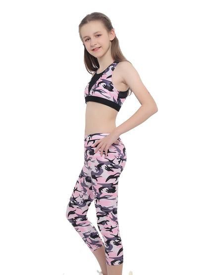 Girls Camouflage Tank Top & Cropped Legging Set (Age 4-14yrs)