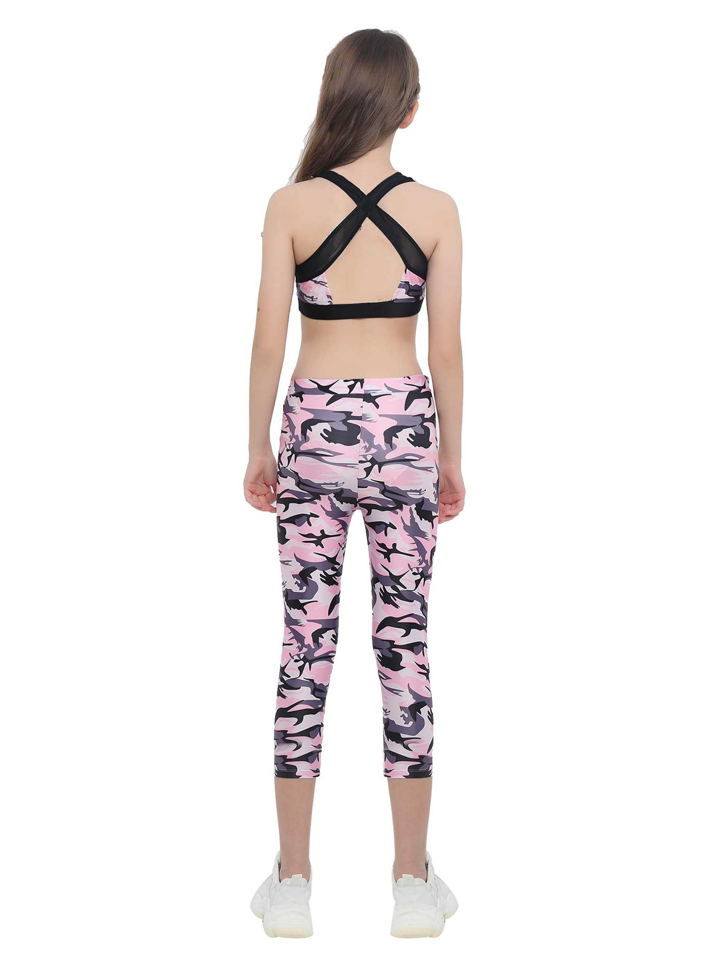 Girls Camouflage Tank Top & Cropped Legging Set (Age 4-14yrs)