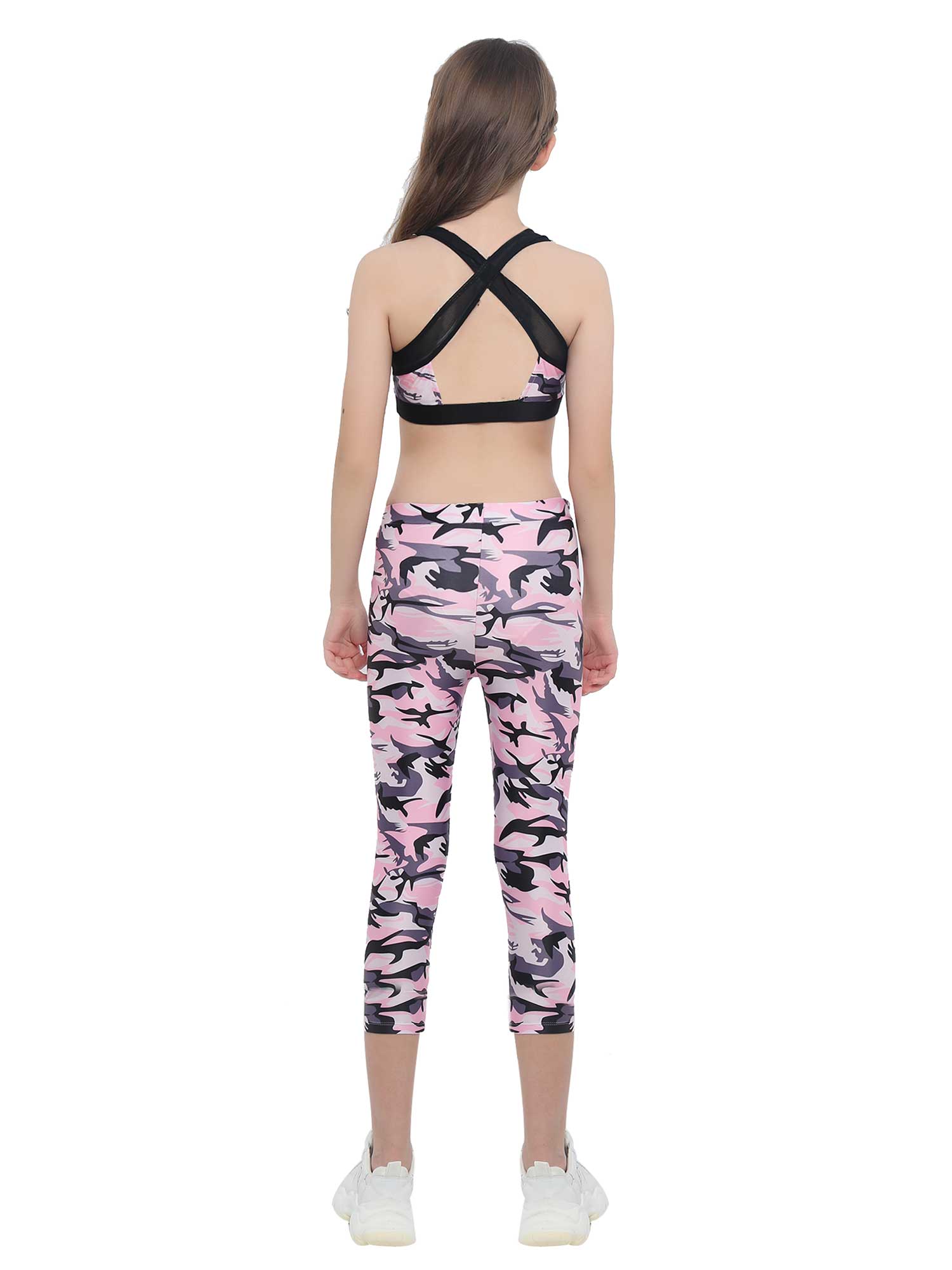 Girls Camouflage Tank Top & Cropped Legging Set (Age 4-14yrs)
