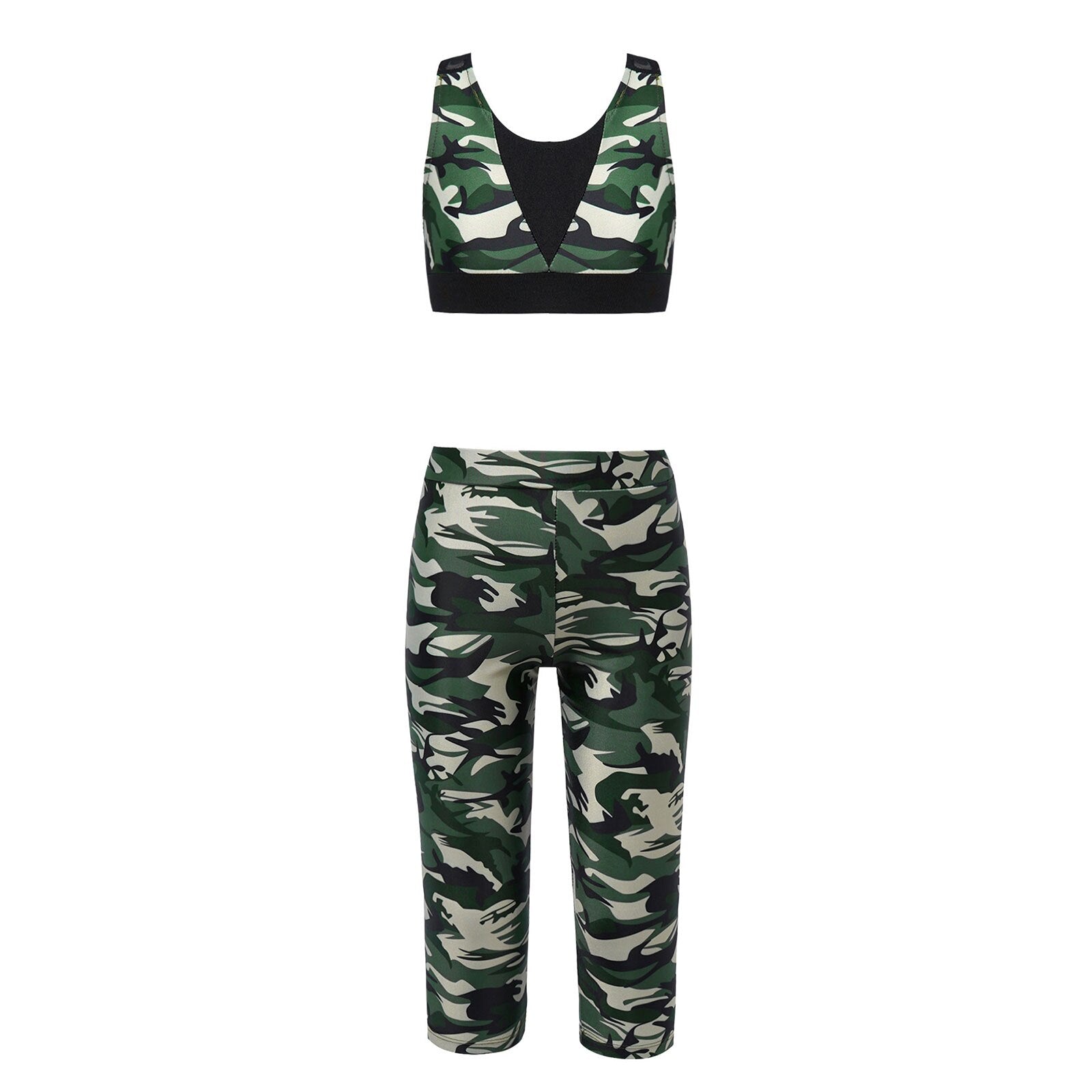 Girls Camouflage Tank Top & Cropped Legging Set (Age 4-14yrs)