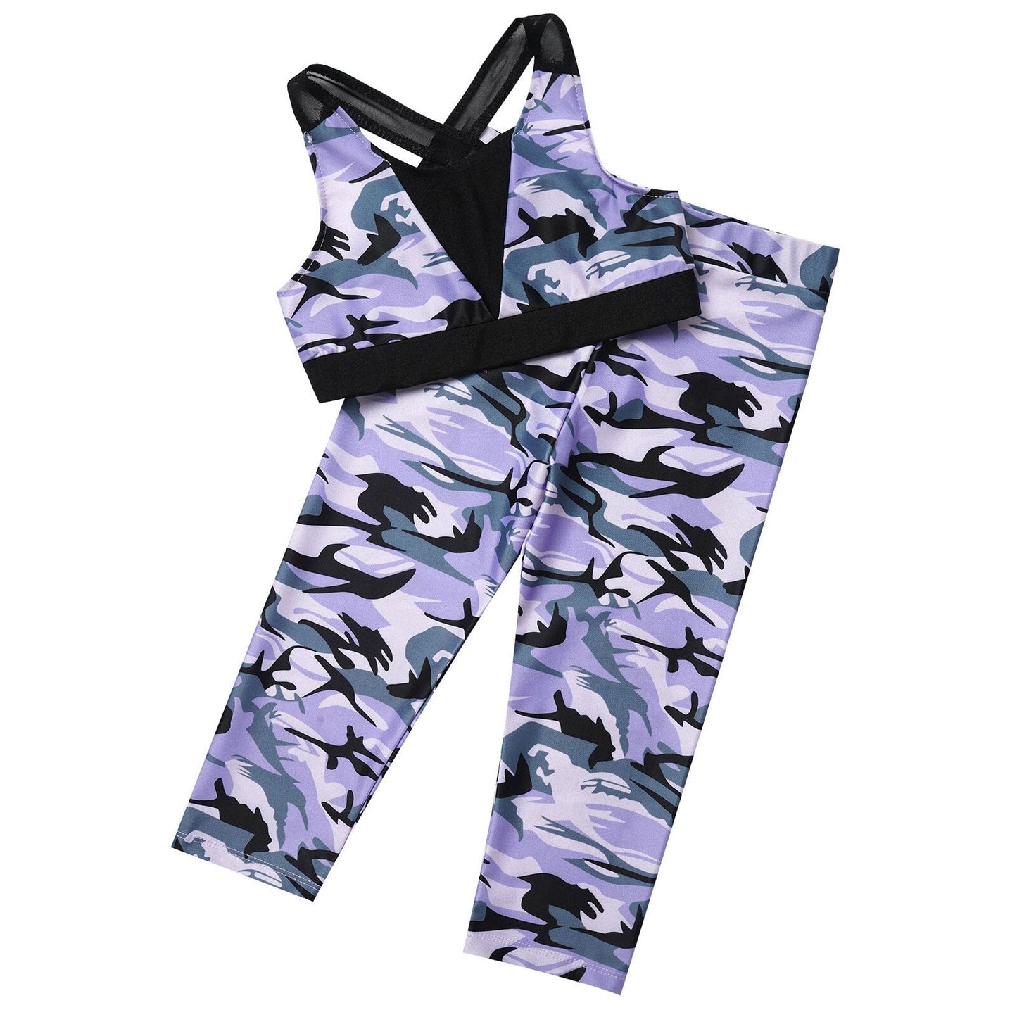 Girls Camouflage Tank Top & Cropped Legging Set (Age 4-14yrs)