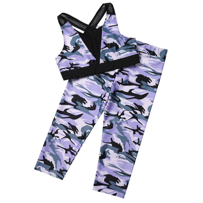 Girls Camouflage Tank Top & Cropped Legging Set (Age 4-14yrs)