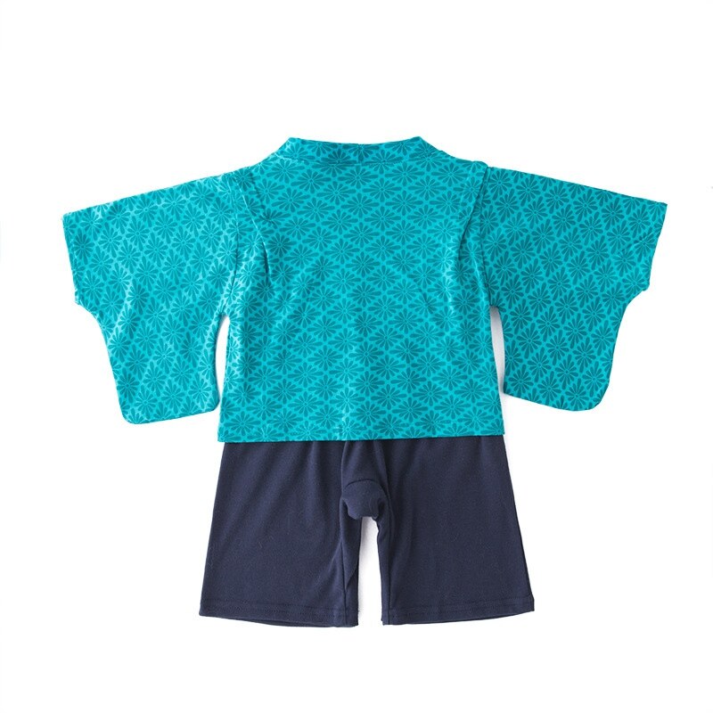 Baby Blue Japanese Style Kimono & Jumpsuit Set (Age Newborn - 3yrs)